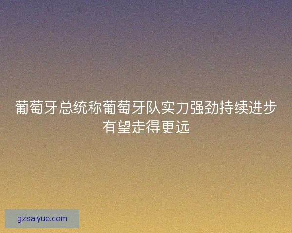 葡萄牙总统称葡萄牙队实力强劲持续进步有望走得更远